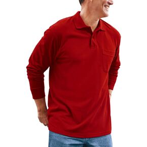 Brosloth Men's Long Sleeve Polo Shirt Classic Regular Fit Casual Shirt with Right Chest Pocket Sport Shirt