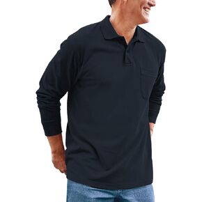 Brosloth Men's Long Sleeve Polo Shirt Classic Regular Fit Casual Shirt with Right Chest Pocket Sport Shirt