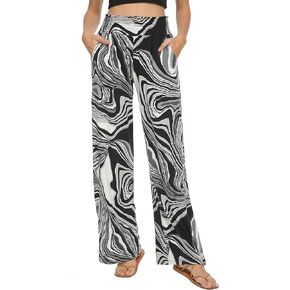 EEVASS Women's Casual Wide Leg Floral Print Palazzo Lounge Pants Stretchy Boho Pants