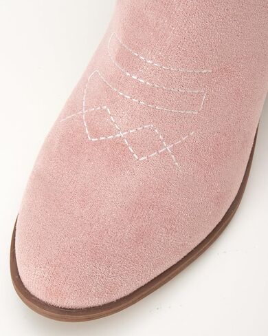 bebe Girls' Cowboy Boots - Microsuede Western Boot with Fringe - Block Stack Heel Ankle Boot for Girls (Little Kid/Big Kid) in Kuwait