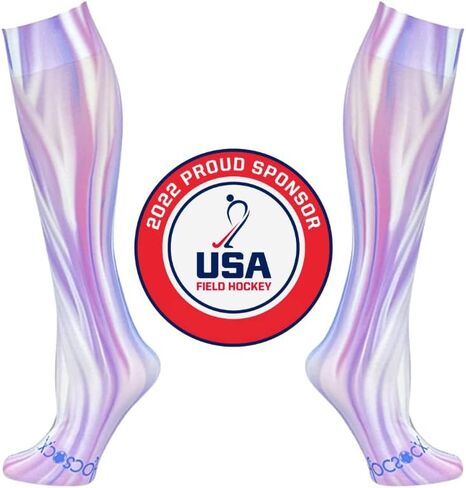 جوارب أداء Hocsocx Purple Wave للجنسين، حماية ماصة للرطوبة للميدان وهوكي الجليد والتزلج والأحذية طويلة الرقبة in Kuwait