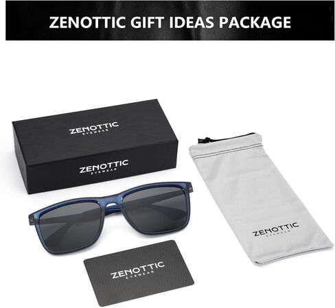 ZENOTTIC Polarized Sunglasses for Men Square Ultralight Carbon Fiber Frame UV400 Protection Classic Sun Glasses for Driving in Kuwait