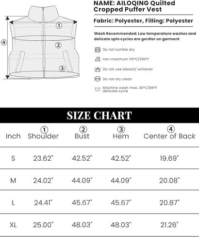 سترة منتفخة للنساء من Ailoqing سترات منتفخة بسحاب بدون أكمام ومبطنة مع جيوب in Kuwait