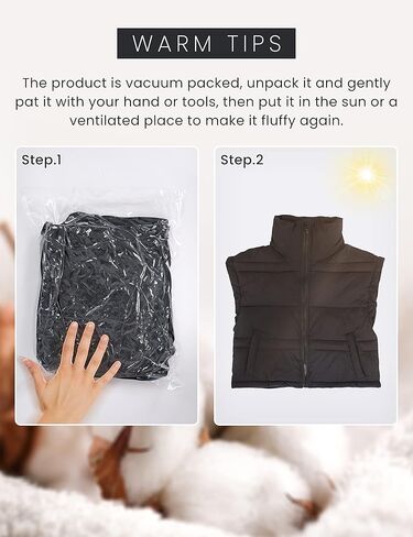 سترة منتفخة للنساء من Ailoqing سترات منتفخة بسحاب بدون أكمام ومبطنة مع جيوب in Kuwait