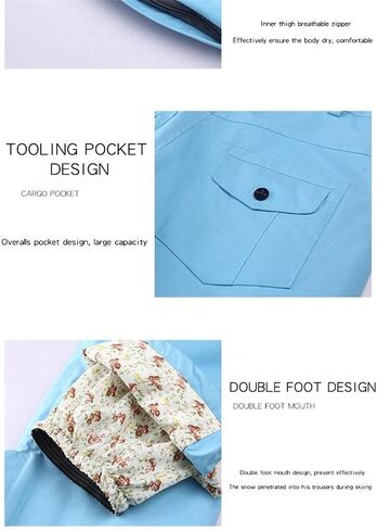 سروال SEARIPE النسائي المعزول للثلج مقاوم للماء وقابل للتعديل للتزلج على الجليد للرياضات الشتوية في الهواء الطلق in Kuwait