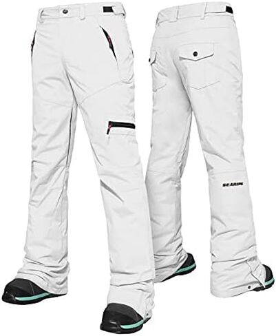 سروال SEARIPE النسائي المعزول للثلج مقاوم للماء وقابل للتعديل للتزلج على الجليد للرياضات الشتوية في الهواء الطلق in Kuwait