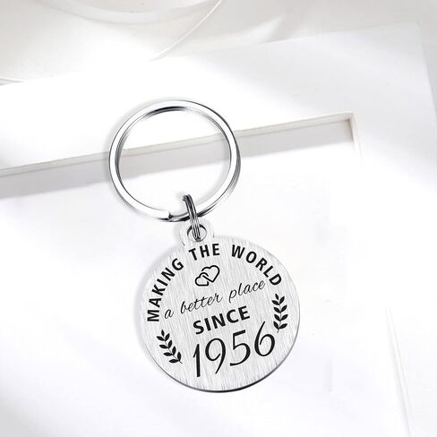 ABNTY 67th Birthday Gifts for Women Men, 67 Year Old Birthday Keychain, Born in 1956 Gifts, 1956 Birthday Decorations in Saudi Arabia