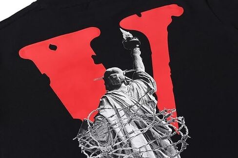 Nhicdns V قميص الهيب هوب V إلكتروني تي شيرتات قصيرة الاكمام طاقم الرقبة عارضة ملابس علوية من القطن للرجال النساء الشباب in Kuwait