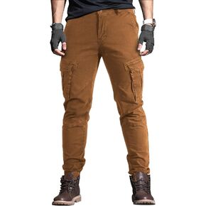 OUTSON Men's Relaxed Fit Cargo Pants 8 Pockets Work Pants Casual Outdoor Pants Ripstop Tactical Pants for Men