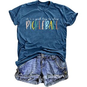 Pickleball Shirts Women Pickleball Graphic T-Shirt Pickleball Player Gift Tee Short Sleeve Tops