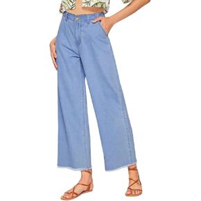 بنطال جينز LONGYIDA نسائي بخصر مطاطي وواسع الساق Y2k Boyfriend كاجوال فضفاض مناسب من قماش الدنيم للكاحل in Kuwait