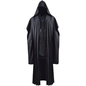 Qianshop Men's Darth Maul Black Tunic Uniform Full Set Halloween Darth Hooded Robe Cloak Cosplay Costume in Saudi Arabia