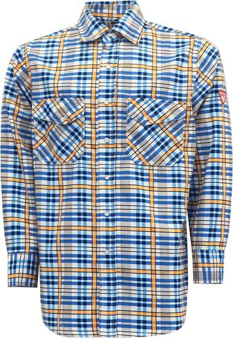 TICOMELA FR Shirt for Men Flame Resistant Shirts 6.5oz Light Weight Plaid Men's Fire Retardant Shirts in Kuwait