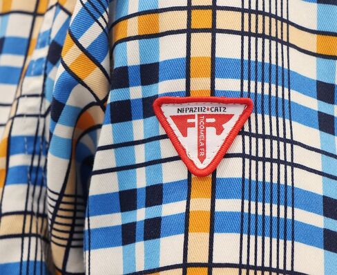 TICOMELA FR Shirt for Men Flame Resistant Shirts 6.5oz Light Weight Plaid Men's Fire Retardant Shirts in Kuwait