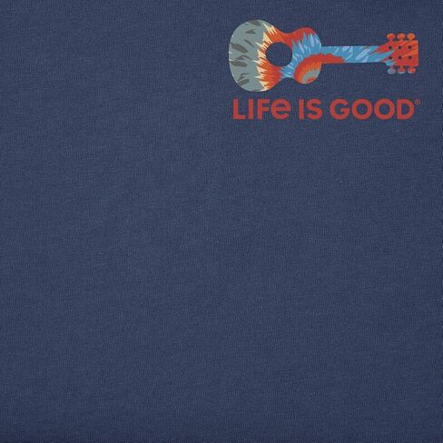 Life is Good Guitar Circle Psychedelic Tie-Dye Short Sleeve Crusher™ Tee Darkest Blue LG in Saudi Arabia