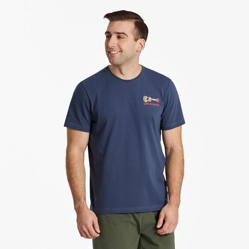 Life is Good Guitar Circle Psychedelic Tie-Dye Short Sleeve Crusher™ Tee Darkest Blue LG in Saudi Arabia