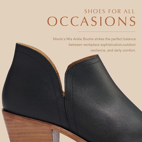نيسولو بوت بطول الكاحل من ميا - جلد عالي الجودة، تصميم متعدد الاستخدامات على شكل حرف V، نعل داخلي مبطن من 5 طبقات من الميموري فوم، مناسب للارتداء في الارتداء او الاسفل، حذاء نسائي بطول الكاحل (مقاس in Kuwait