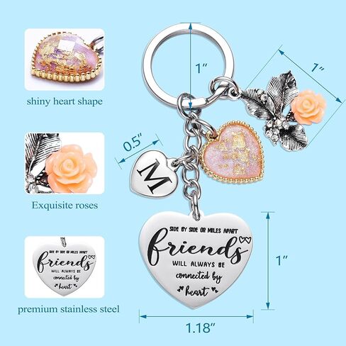 LParkin Friendship Gifts for Best Friend Sisters Cousins Letter Heart Keychain BFF Gift in Kuwait