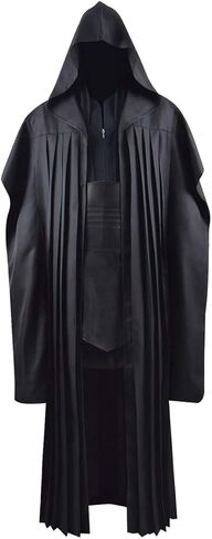 زي تنكري رجالي من Qianshop Darth Maul أسود، مجموعة كاملة من عباءة الهالوين دارث ذات القلنسوة in Saudi Arabia