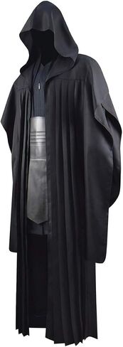 زي تنكري رجالي من Qianshop Darth Maul أسود، مجموعة كاملة من عباءة الهالوين دارث ذات القلنسوة in Saudi Arabia