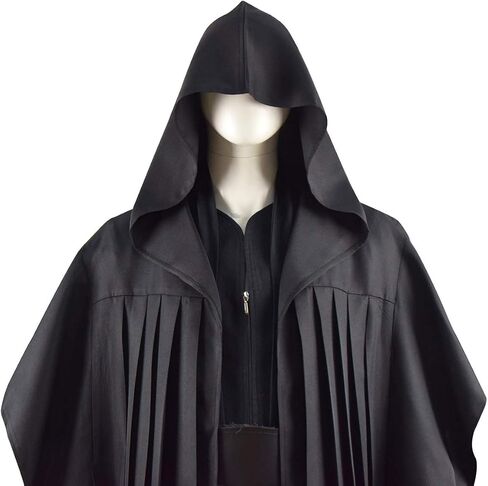 زي تنكري رجالي من Qianshop Darth Maul أسود، مجموعة كاملة من عباءة الهالوين دارث ذات القلنسوة in Saudi Arabia