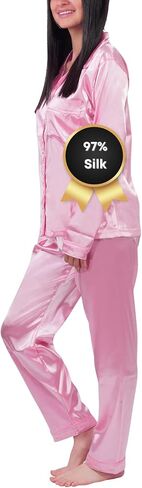 DREAM ORCHID:Silk, Satin Womens Pajama Set 2 Piece Sleepwear Soft Pjs 2023 Collection - Comfort Dream -Loungewear in Saudi Arabia