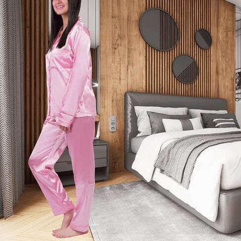 DREAM ORCHID:Silk, Satin Womens Pajama Set 2 Piece Sleepwear Soft Pjs 2023 Collection - Comfort Dream -Loungewear in Saudi Arabia