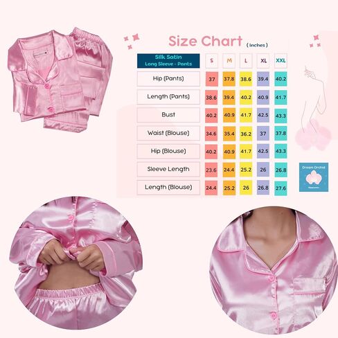 DREAM ORCHID:Silk, Satin Womens Pajama Set 2 Piece Sleepwear Soft Pjs 2023 Collection - Comfort Dream -Loungewear in Saudi Arabia