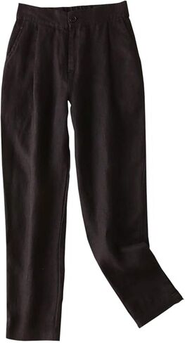 بنطال IXIMO نسائي من الكتان بنسبة 100% بطيات أمامية وطول الكاحل مدبب in Kuwait