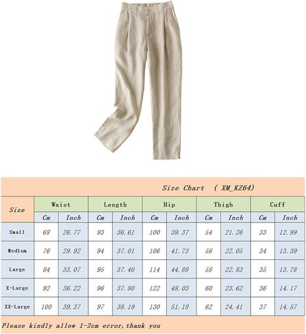 بنطال IXIMO نسائي من الكتان بنسبة 100% بطيات أمامية وطول الكاحل مدبب in Kuwait