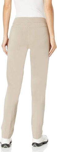 SLIM-SATION Womens Golf Apparel - Women's Regular Pull-On Straight-Leg Pant with Pockets (Stone,14) in Kuwait