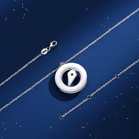 FANCIME Sterling Silver Compass Birthstone Necklaces for Women Girls Compass Jewelry for Wife Girlfriend Anniversary Birthday Fine Jewelry Gifts for Her, Adjustable Chain 18"+2" Extend in Saudi Arabia
