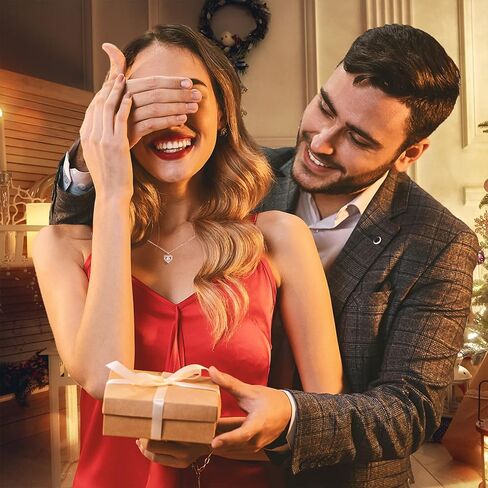 قلادة LoveBhatia جوهرة الميلاد للنساء، قلادة على شكل قلب من الفضة الإسترليني عيار 18 قيراط مطلية بالذهب عيار 925، هدية عيد الأم والأم والزوجة والصديقة في الذكرى السنوية للمجوهرات in Kuwait