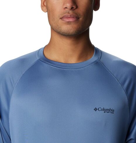 Columbia Men's Terminal Tackle Long Sleeve Shirt, Bluestone/Collegiate Navy Logo, 2X Tall in Saudi Arabia