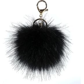 Unpafcxddyig Pom Pom Keychain Artificial Fox Fur Soft Ball Keychains Fluffy Tote Pendant Car Bag Charm in Kuwait
