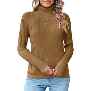 بلوفر نسائي من Danedvi ذو ياقة مدورة ومضلعة بلوفر خريف 2023 بأكمام طويلة وناعمة وكلاسيكية in Kuwait