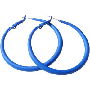 Colorful Matte Hoop Earrings 70s 80s Classic Vintage Big Colorful Matte Metal Hoop Earrings Retro Earrings Neon Earrings Bright Fluorescence Round Hoop Earings