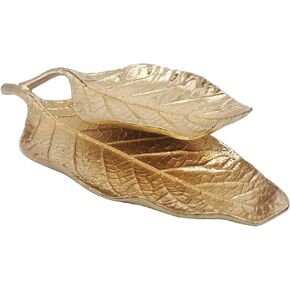 Jewelry Dish, Metal Trinket Dish Leaf Shaped Ring Holder Jewelry Organizer Vanity Dish Tray for Dresser Christmas Birthday Wedding Gifts