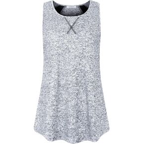 Womens Womens Crew Neck Sleeveless Loose Fit Workout Yoga Tank Tops