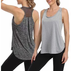Women's Sports Tank Tops Mesh Open Tank Tops for a Variety of Sports and Everyday Wear(Pack of 2)