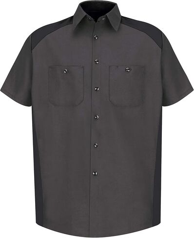 Red Kap Men's Size Short Sleeve Motorsports Shirt, Charcoal/Black, Large/Tall in Saudi Arabia