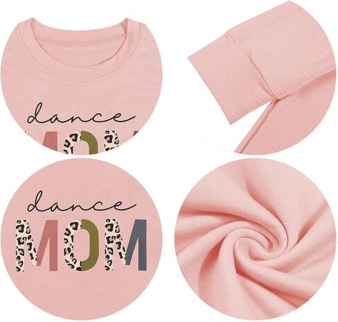 BANGELY Dance Mom Sweatshirt Women Funny Leopard Retro Mama Letter Pullover Gift For Dance Teacher Mom Long Sleeve Shirt in Saudi Arabia