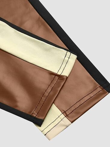 Flamingals Faux Leather Leggings for Women Mid Waisted Stretchy Patch Zip in Saudi Arabia