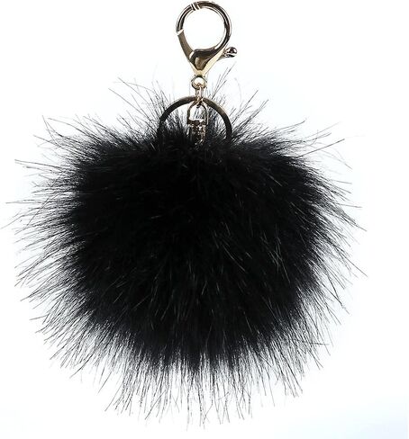 Unpafcxddyig Pom Pom Keychain Artificial Fox Fur Soft Ball Keychains Fluffy Tote Pendant Car Bag Charm in Kuwait