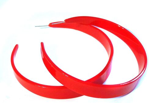 Large Red Hoop Earrings 3 Inch Hoop Earrings Pierced in Saudi Arabia