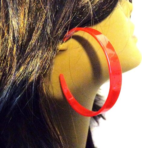 Large Red Hoop Earrings 3 Inch Hoop Earrings Pierced in Saudi Arabia