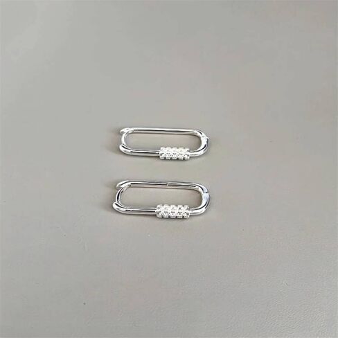 14k Gold Plated Square Hoop Earrings Small Silver U-shaped Geometric Rectangle Earrings for Women Girls in Saudi Arabia