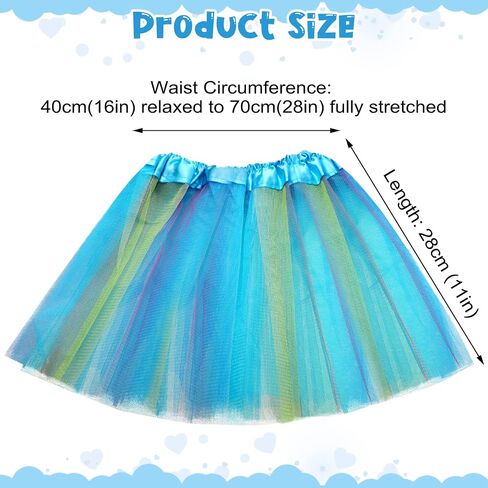 9 Pcs Ballet Tutu for Girls Bulk Rainbow Multicolor Tutu Skirt 3 Layers Fluffy Tulle Skirt for Toddler Girls Birthday Party Costume Princess Tutu Dresses in Saudi Arabia