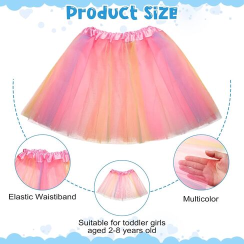 9 Pcs Ballet Tutu for Girls Bulk Rainbow Multicolor Tutu Skirt 3 Layers Fluffy Tulle Skirt for Toddler Girls Birthday Party Costume Princess Tutu Dresses in Saudi Arabia