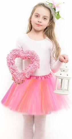 9 Pcs Ballet Tutu for Girls Bulk Rainbow Multicolor Tutu Skirt 3 Layers Fluffy Tulle Skirt for Toddler Girls Birthday Party Costume Princess Tutu Dresses in Saudi Arabia